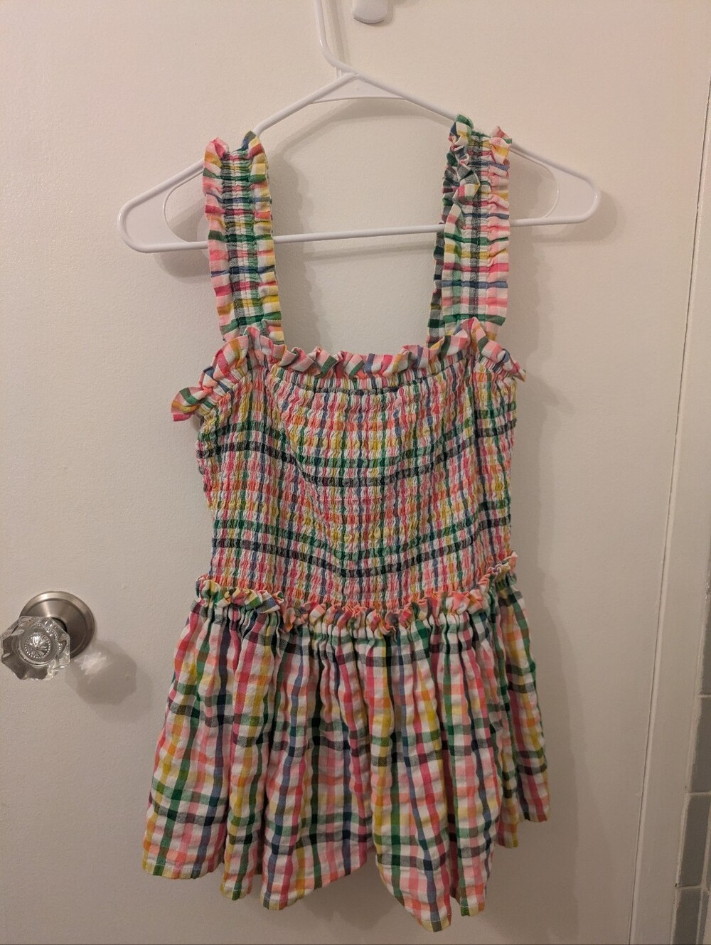 Multicolor Gingham V. de Vinster Top Size Medium
